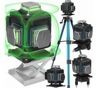 niveau à bulle de haute précision à 16 lignes, laser portable, lignes vertes, fond de mur 3D, écran LCD, 360° sans angle mort, 220V standard
