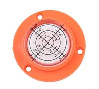 Niveau à bulle horizontal 50 x 12 mm Mini type rond avec matériau acrylique transparent pour composants de niveau à bulle utilisés dans les outils Bullseye et angle (coquille orange, eau blanche)