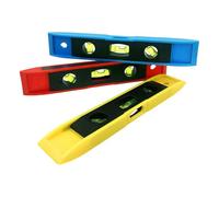 Niveau à bulle magnétique de 23 cm, niveau torpille avec 3 fioles à bulles, rouge, 23 cm, outil portable pour la construction et la maison (noir)