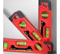 Niveau à bulle, niveau torpille magnétique de 225 mm avec trois fioles à bulles pour un nivellement de précision 0°/45°/90°, corps en ABS avec extrémités caoutchoutées