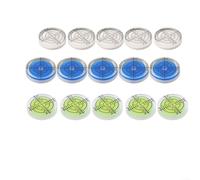 Niveau à bulle, outil de mesure circulaire rond, 15 pièces en acrylique de 32 mm pour niveaux à bulle pour trépied d'appareil photo, suspension de photos, assemblage de meubles (blanc, bleu, vert)
