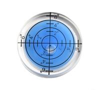 Niveau à bulle rond avec marquage de degré de ligne noire, transparent et lisible (bleu)