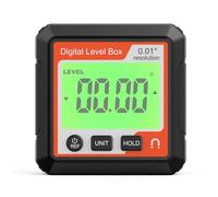 Niveau d'angle de Niveau numérique Inclinomètre électronique de procureur avec Une boîte de Niveau de précision LCD de Base magnétique (Blanc)