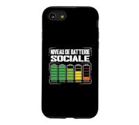 Niveau De Batterie Sociale Humour Drôle Introverti Fatigué Coque pour iPhone SE (2020) / 7/8