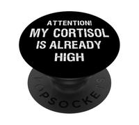Niveau De Cortisol Texte Uniquement Meme Élevé PopSockets PopGrip Adhésif