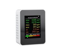 Niveau de dioxyde de carbone multifonction 6 en 1 pour la qualité de l'air (blanc)