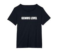Niveau de génie T-Shirt, Femme Grandes Tailles, Noir, 6X