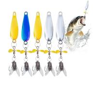 Niveau de pêche pour truite - Leurre de pêche d'eau douce tourne 5 pièces, pâturage réfléchissant pour perche, brochet, lac, sutare et saumon