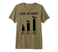 Niveau drôle de Chien de chèvre Cheval Fou T-Shirt Haut de Gamme