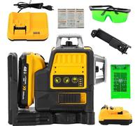 Niveau laser, 12 lignes, précision +/-1mm/7m, pile au lithium 12V, 1 pile prise EU