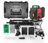 Niveau Laser 16 Lignes Vert, Auto-Nivelant ±3, Précision ±1.5mm/7m, 2 Batteries 3600mAh, Trépied 1m Inclus, Base Métallique