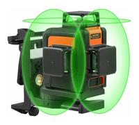 Niveau Laser 3 x 360 ° - Lignes Verticales de 2 x 360 ° et Ligne Horizontale à 360 ° - Laser Croix Vert 40 m SC-L08