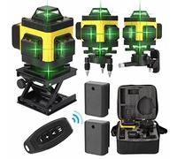 Niveau Laser 360 4D 16 Lignes Autonivelant 25m Lazer Niveaux Verte 520 Nm,2 * Batteries,Support Mural + Base De Trépied,Lignes Horizontales Verticales Avec Fonction d'Auto-Nivellement à ±3 °