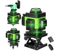 Niveau Laser 360 Autonivelant.Niveau laser vert 4D 16 lignes avec nivellement automatique,1 x 2400mAh Batterie & Affichage LED,IP54 Étanche et Anti-Poussière