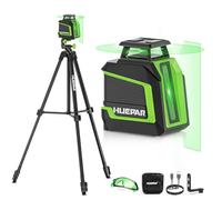 Niveau Laser 360° avec 152m Trépied -Huepar 25 m-50 m Vert Laser Autonivelant + Mode impulsion - 3 Niveaux de Luminosité - Batterie Li-ion Rechargeable - Pour Pose de Carrelage, Décoration Intérieure