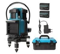 Niveau Laser 360°, Nouveau Niveau Modèle Privé 5 Fils, 2 Piles Rechargeables, Trois Modes Avec Nivellement Automatique, Alarme, Système de Compensation D'amortissement Magnétique