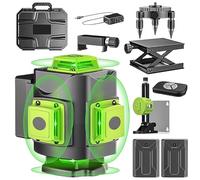 Niveau Laser 4×360°, Niveau Laser Autonivelant, 4D 16 Line Niveau Laser, Niveaux Laser de Chantier Exterieur et de Décoration Intérieure, avec Télécommande et 2 Batterie Rechargeable