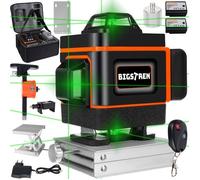 Niveau Laser 4 x 360°, 4D 16 Ligne Laser Chantier, Lazer Niveaux 16 Lignes Croisé 30M Mode Impulsion Extérieu