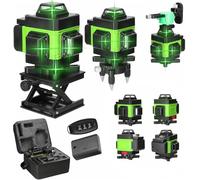 Niveau Laser 4 x 360°, 8/12 / 16 Lignes Laser, Niveau Laser Vertical Horizontal Autonivelant, Support Rotatif, avec Batteries USB Rechargeables 2600 MAh, Support Rotatif (8 Lignes Avec Base)