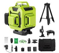 Niveau laser 4 x 360° STANEW,Autonivelant Niveau Laser Vert 4D 16 Line Ligne Laser Verte Horizontal et Verticale avec Télécommande Intégrée (With tripod)