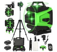 Niveau Laser 4D 16 Lignes - Autonivelant 360°, Rechargeable USB, avec Trépied et Télécommande - Haute Précision ±3°, Vert