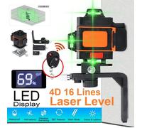 Niveau Laser 4D 16 Lignes Lumière Verte Croix Mesure Auto 360° Rotation - Outil Haute Précision PRO
