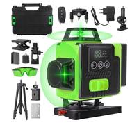 Niveau Laser, 4D 16 Lignes Niveau Laser Vertical Horizontal Autonivelant avec 2 * Batteries rechargeables 2600 mAh (B+avec trepied+box)