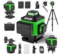 Niveau Laser, 4D 16 Lignes Niveau Laser Vertical Horizontal Autonivelant avec 2 * Batteries rechargeables 2600 mAh avec trepied+box)