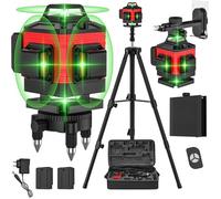 Niveau Laser - 4D 16 Lignes Vertes 360° - Autonivelant ±3° - IP54 - Avec Trépied et Télécommande - Pour Intérieur et Extérieur