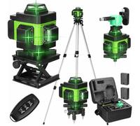 Niveau Laser 4D - KCVV - 16 Lignes Vertes - Auto-Nivelant - IP54 - Inclut 2 Batteries et Trépied
