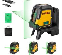 PREXISO Niveau Laser Auto-nivelant Rechargeable 30M (Faisceau Vert), Traceur de Ligne Laser avec Batterie 2600mAh, Ligne Laser Croisé avec Base Magnétique Pivotante, Plaque Cible et Sac Portable