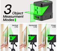 Niveau laser automatique, niveau laser à 2 lignes, ligne laser à croix verte, outil laser d'alignement pour l'accrochage d'images et le bricolage