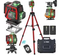 Niveau laser autonivelant 360° avec trépied, niveau laser 4D WEIDDW, laser à lignes croisées 4x360°pour l'extérieur