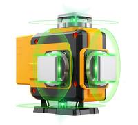 Niveau Laser Autonivelant 360° X 4, Laser Chantier 4D 16 Lignes Lazer Niveaux，Mode Impulsion ExtéRieur, 2 X 4800mAh Batterie, Nivellement Automatique, Support Rotatif, TéLéCommande (4D-2)