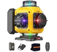 Niveau laser Autonivelant 4 x 360°,Rotatif Niveau Laser 4D 16 Lignes,Laser Chantier avec base pivotante à 360° et fenêtre,4