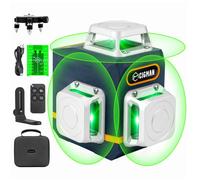 Niveau laser autonivelant CIGMAN CM-701 3x360°, ligne croisée verte 3D 100 pieds, batterie rechargeable, télécommande - Prise UE