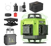 Niveau Laser Autonivelant Vert 4 x 360°,Laser Chantier 4D 16 Lignes,4800mAh Batterie Rechargeable, Line Ligne Laser Verte Horizontal et Verticale avec Télécommande,Mode Pulsé Extérieur (16 Lignes)
