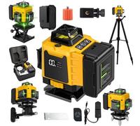 Niveau Laser avec Trepied 4 x 360°, 4D 16 Lignes Laser Chantier avec 4800mAh Batterie & Affichage LED, Niveau Laser 360 Autonivelant, Mode Impulsion ExtéRieur, IP54 Étanche et Anti-Poussière