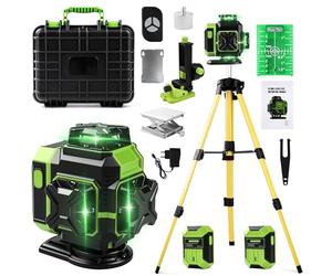 Niveau Laser Chantier 360 Autonivelant avec Trepied, 4D 16 Lignes Laser