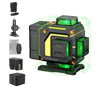 Niveau Laser Chantier Autonivelant 360°, Lazer Niveaux 4D 16 Lignes Laser, Autonivellement et Mode Pulsé Extérieur, 4800mah Batterie, Nivellement Automatique, Support Rotatif, Télécommande
