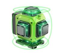 Niveau Laser Chantier Autonivelant 360° x 4, Lazer Niveaux 4D 16 Lignes Laser, Autonivellement et Mode Pulsé Extérieur, 2 x Batterie, Nivellement Automatique, Support Rotatif, Télécommande