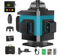Niveau Laser Chantier Autonivelant 360° x 4, Lazer Niveaux 4D 16 Lignes Laser, Autonivellement et Mode Pulsé Extérieur, 2 x Batterie, Nivellement Automatique, Support Rotatif, Télécommande, Trépied