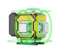 Niveau Laser Chantier Autonivelant 360° x 4, Lazer Niveaux 4D 16 Lignes Laser, Autonivellement et Mode Pulsé Extérieur, 2 x Batterie, Nivellement Automatique, Support Rotatif, Télécommande (OA3)