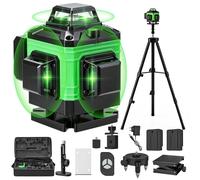 Niveau laser en 4 x 360° - Avec trepied - Auto-équilibré - 4D 16 Lignes Auo - Auto-équilibré - Portée 20 m - Batteries 2400 mAh