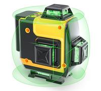 Niveau Laser, FELLAT 4 x 360° Niveau Laser Vert 4D 16 Lignes Laser Niveau Autonivelant vec Mode Pulsé, 2 Batteries Rechargeables Télécommande Support Magnétique