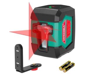 Niveau Laser, HYCHIKA 15M Autonivelant avec Deux Module Laser (Alternant Lignes Simples et Doubles), 360° Laser Rotatif avec Support, étui de Protection 2 Piles AA