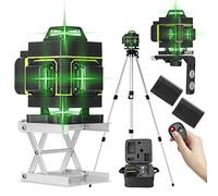 Niveau laser, KKnoon 360 ° 4D 16 lignes outil de niveau ligne horizontale verticale avec fonction d'auto-nivellement avec trépied 1,2 M, 2 piles 3000 mAh, support mural