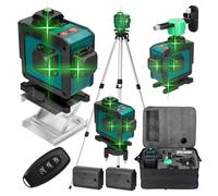 Niveau laser multifonction 16 lignes, autonivelant à 3°, outil de nivellement omnidirectionnel, ligne autocollante pour mur au sol avec trépied réglable en hauteur de 1,2 m