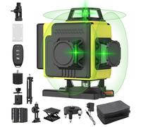 Niveau Laser, Outil Laser à croix vertes pour Construction et fixation d'Images, Horizontal/Vertical 360° with Télécommande & Étui, Batterie Rechargeable incluse