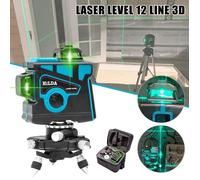 Niveau laser - QINGQUE - 12 lignes 3D - Auto-nivelage - Bleu